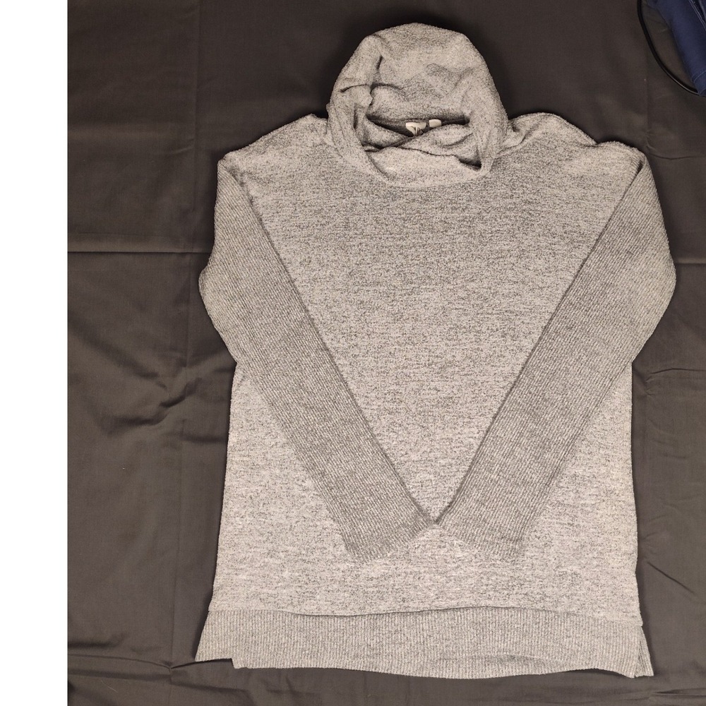 Gap Womens Cowl Neck Marled Knit Tunic Sweater Gray Size M Ribbed Sleeves